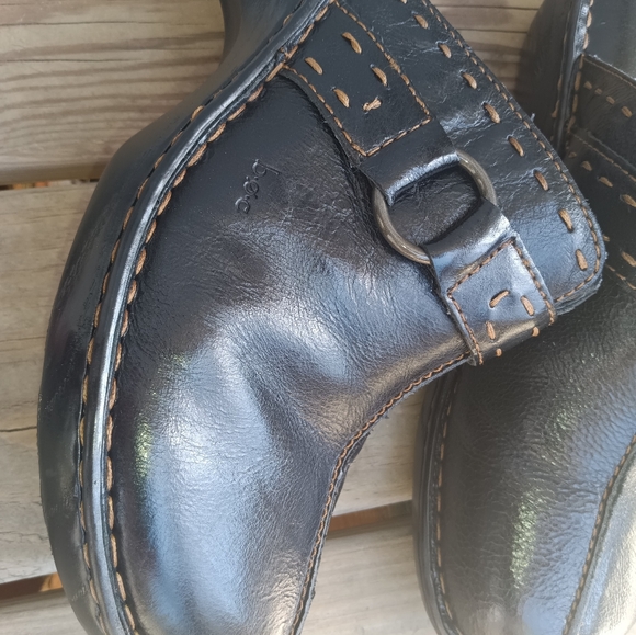 B.O.C. Born Concept Comfort Slip On Black Leather Clogs Mules Women's Size 11 - Picture 9 of 14